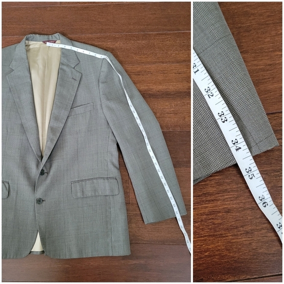 Nordstrom J&F Men's Suit Jacket Size 44R Olive Green 2-Button Closure - Picture 9 of 11